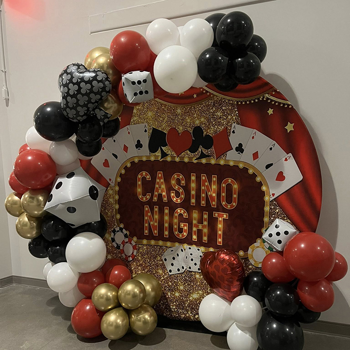 Casino Night Sign & Balloons