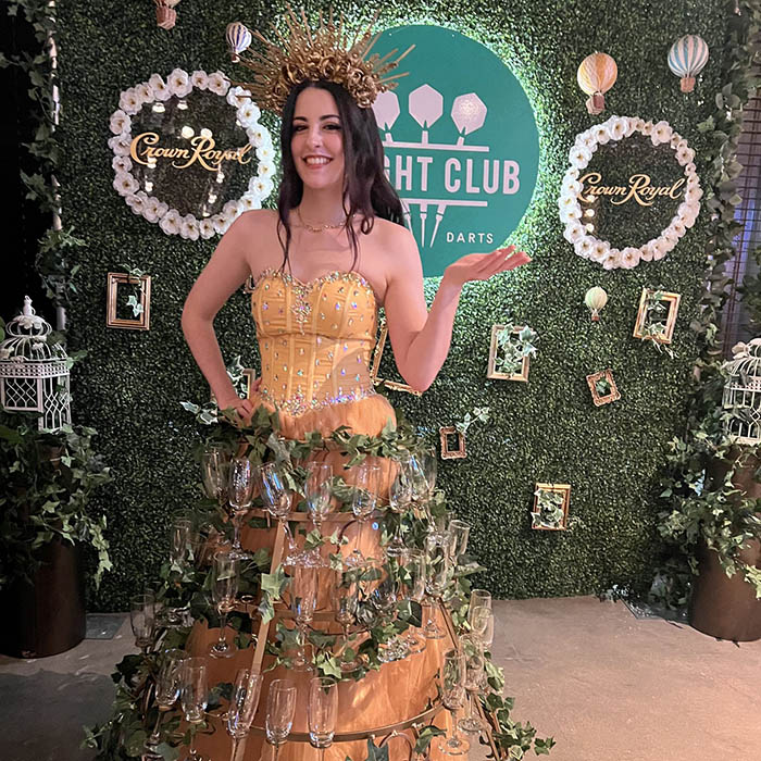 Elegant Champagne Dress Entertainer