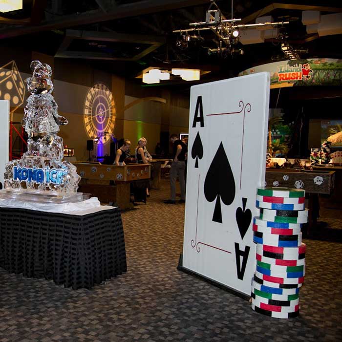 Giant Cards and Chips Casino Decor
